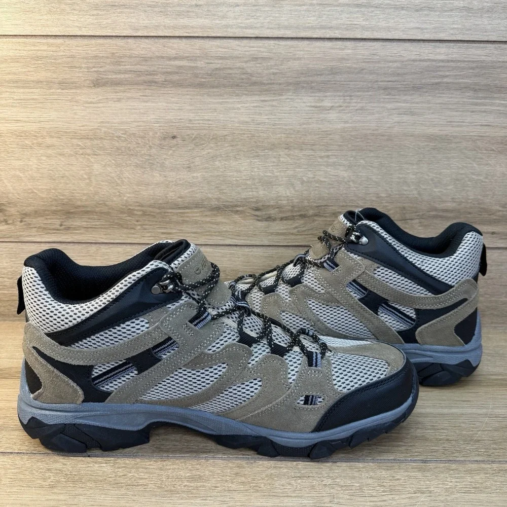 Hi-Tec Mens Ht Ravus Mid Hiking Ankle Boots US 13 EU 46 Taupe Waterproof NWOB